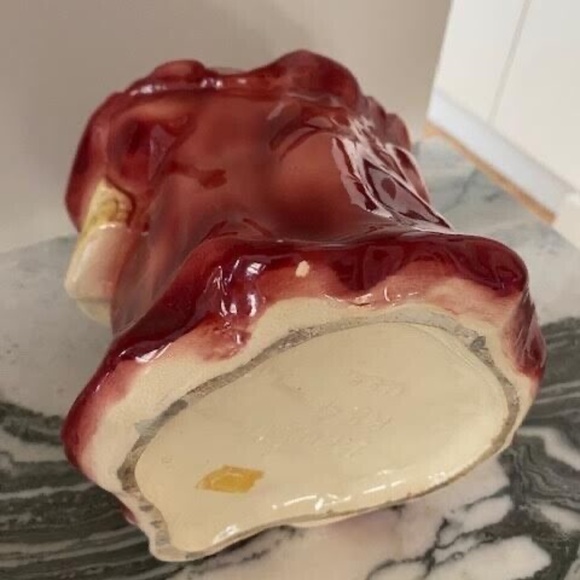 PICK-UP ONLY Antique LARGE McCoy Red Riding Hood Porcelain Cookie Jar Brush K24 - Picture 6 of 6